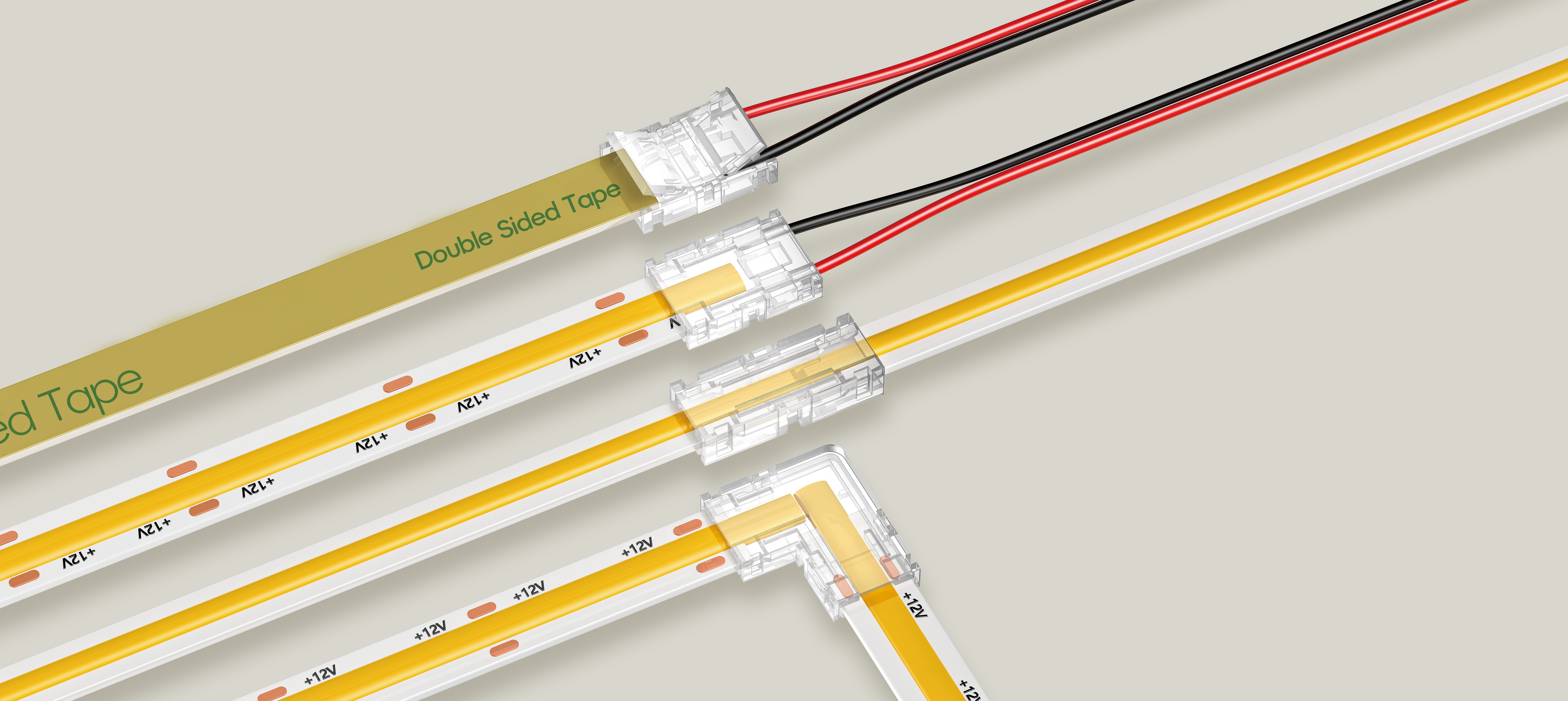 LED strip connectors