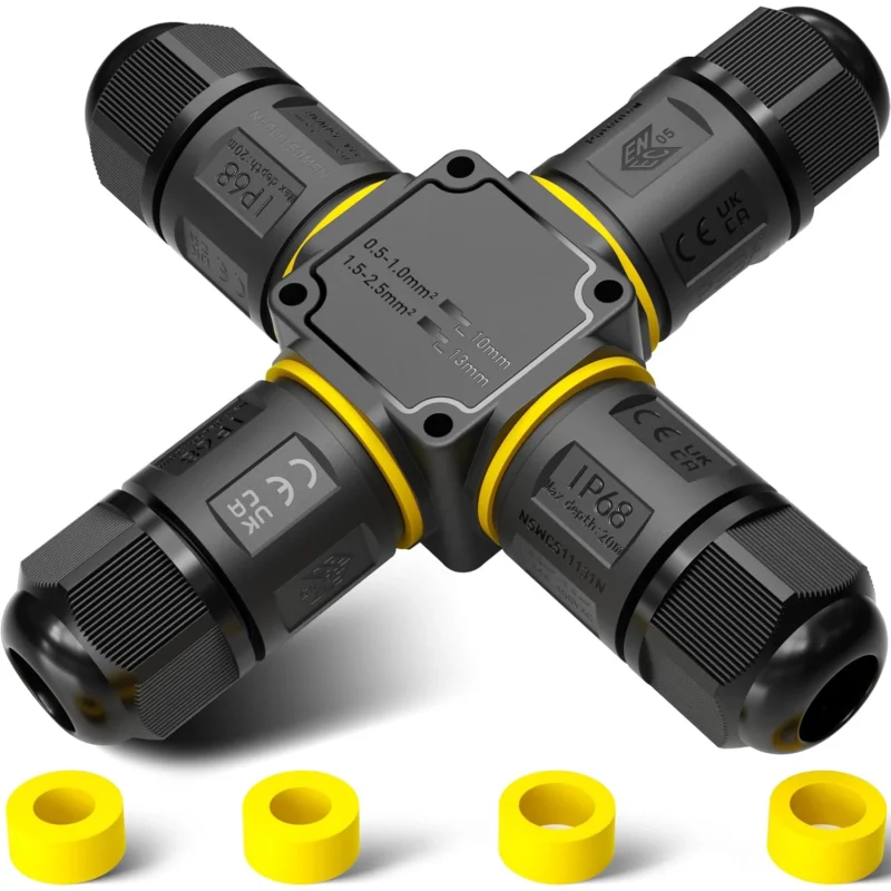 IP68 4-way X shape Waterproof Connector