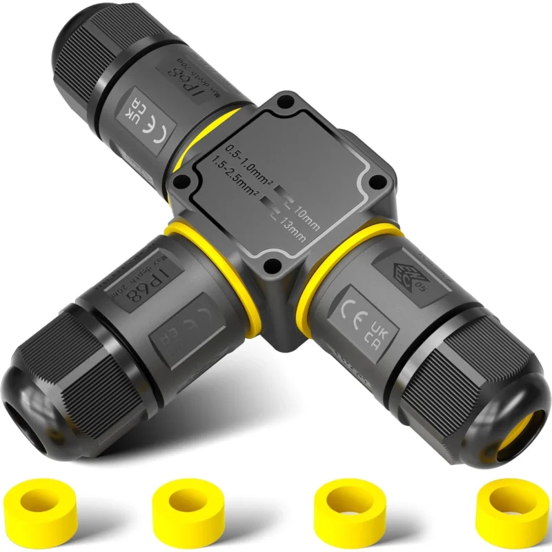 IP68 3-way T shape Waterproof Connector